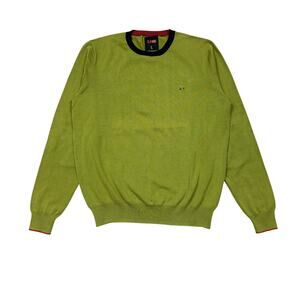 Sun68 Cotton Knit Crewneck Sweater Elbow Pads Men's Large